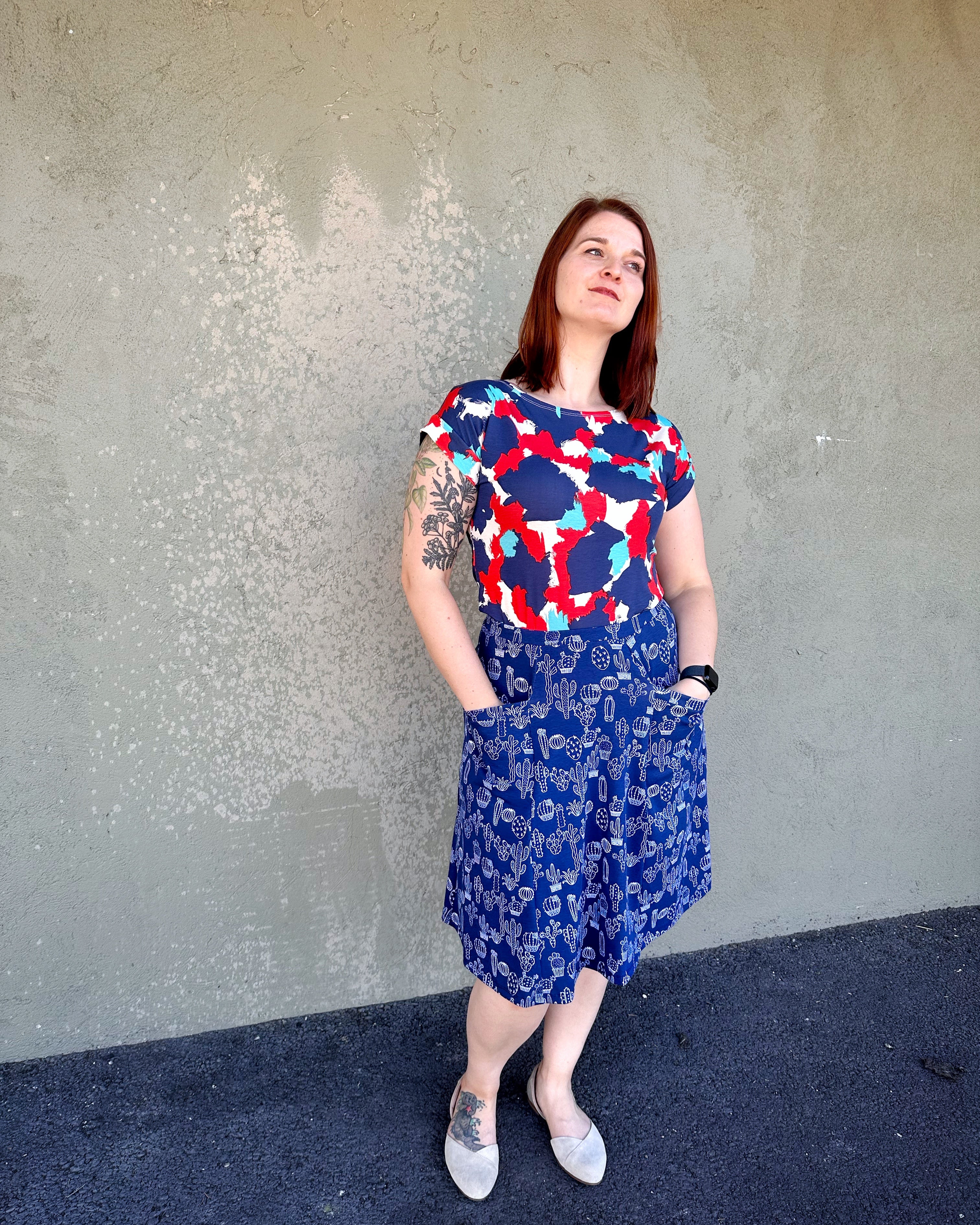 Eudora Skirt in Cactus Print