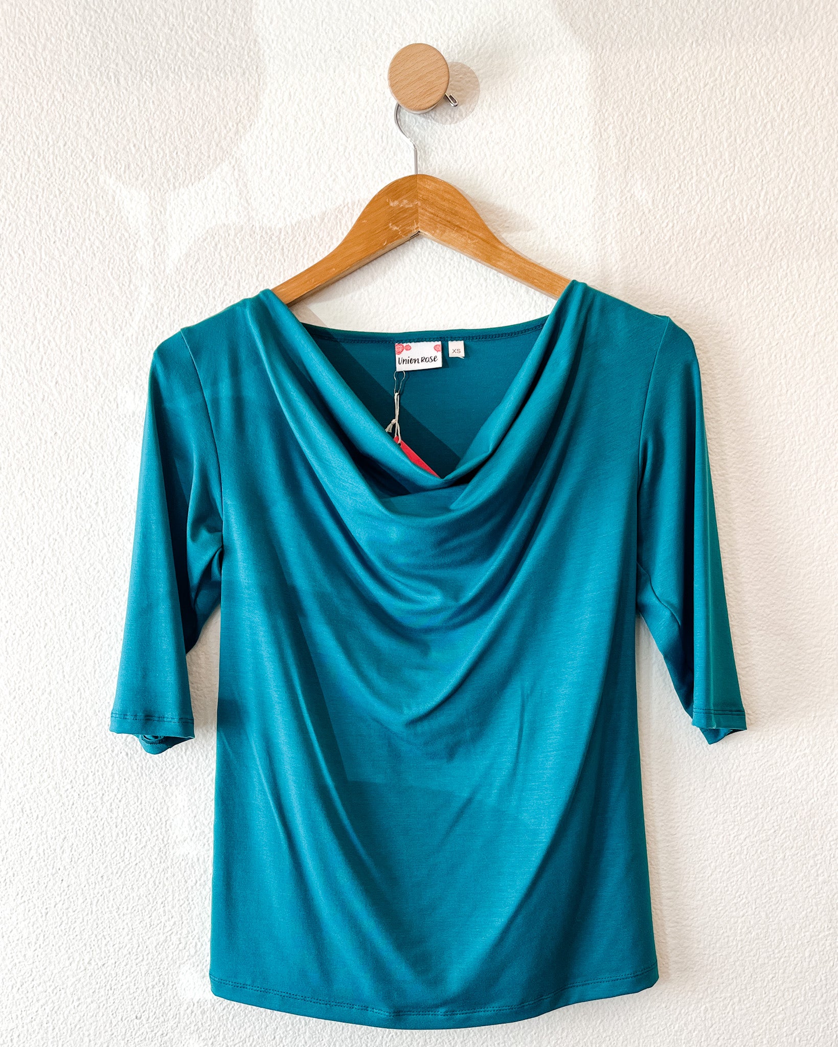 Barbara Blouse in Dark Turquoise Rayon