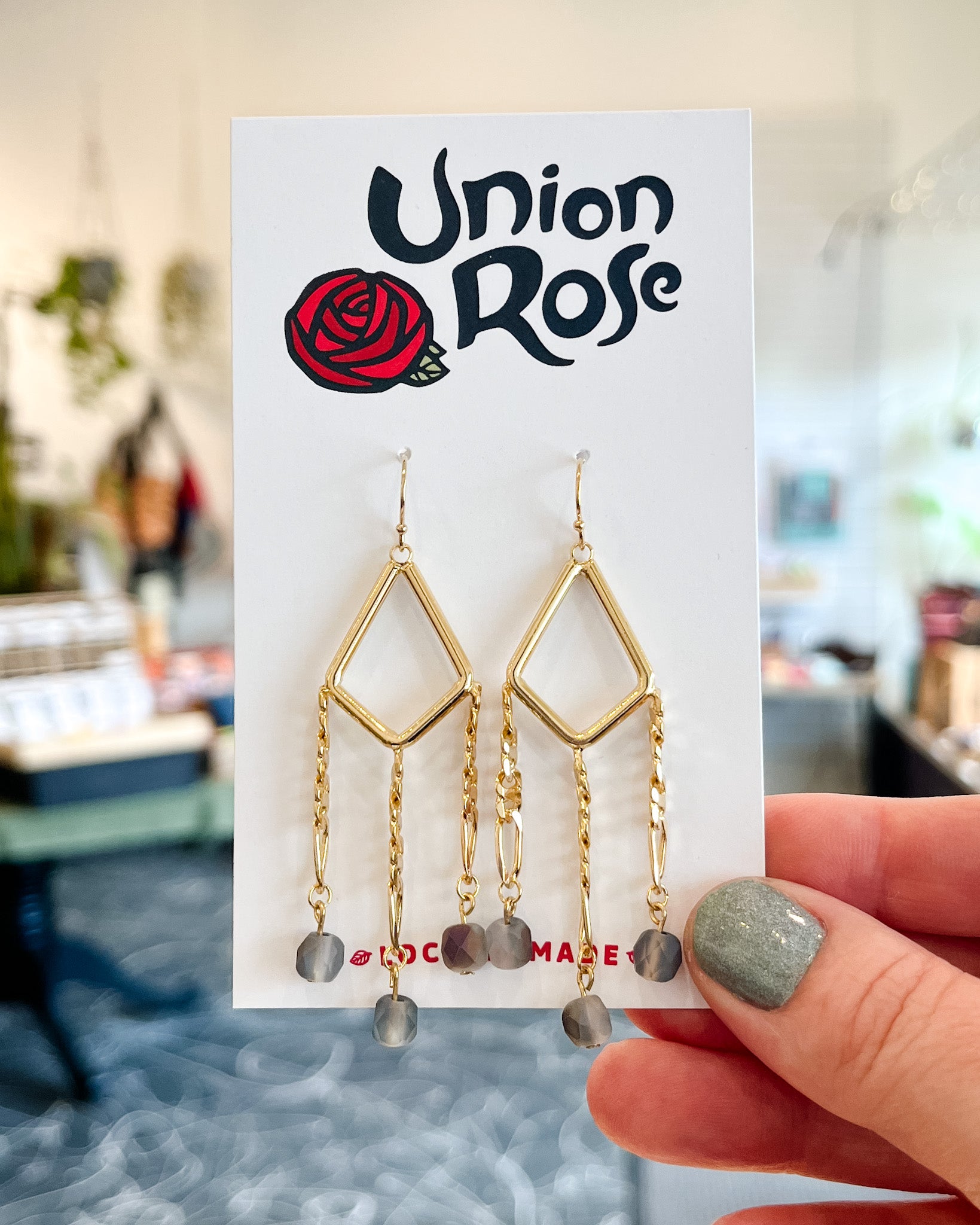 Smokey Glass Fringe Earrings