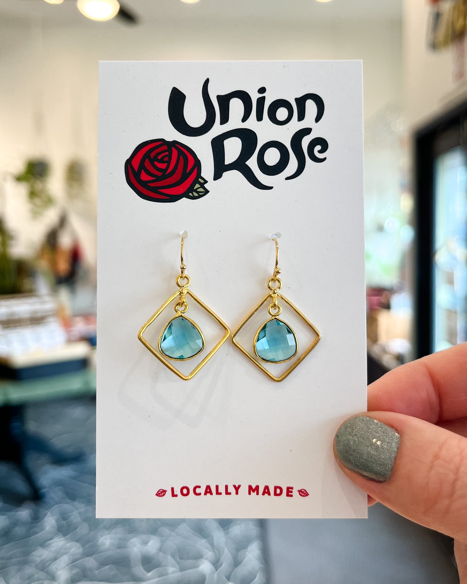 Square Halo Earrings