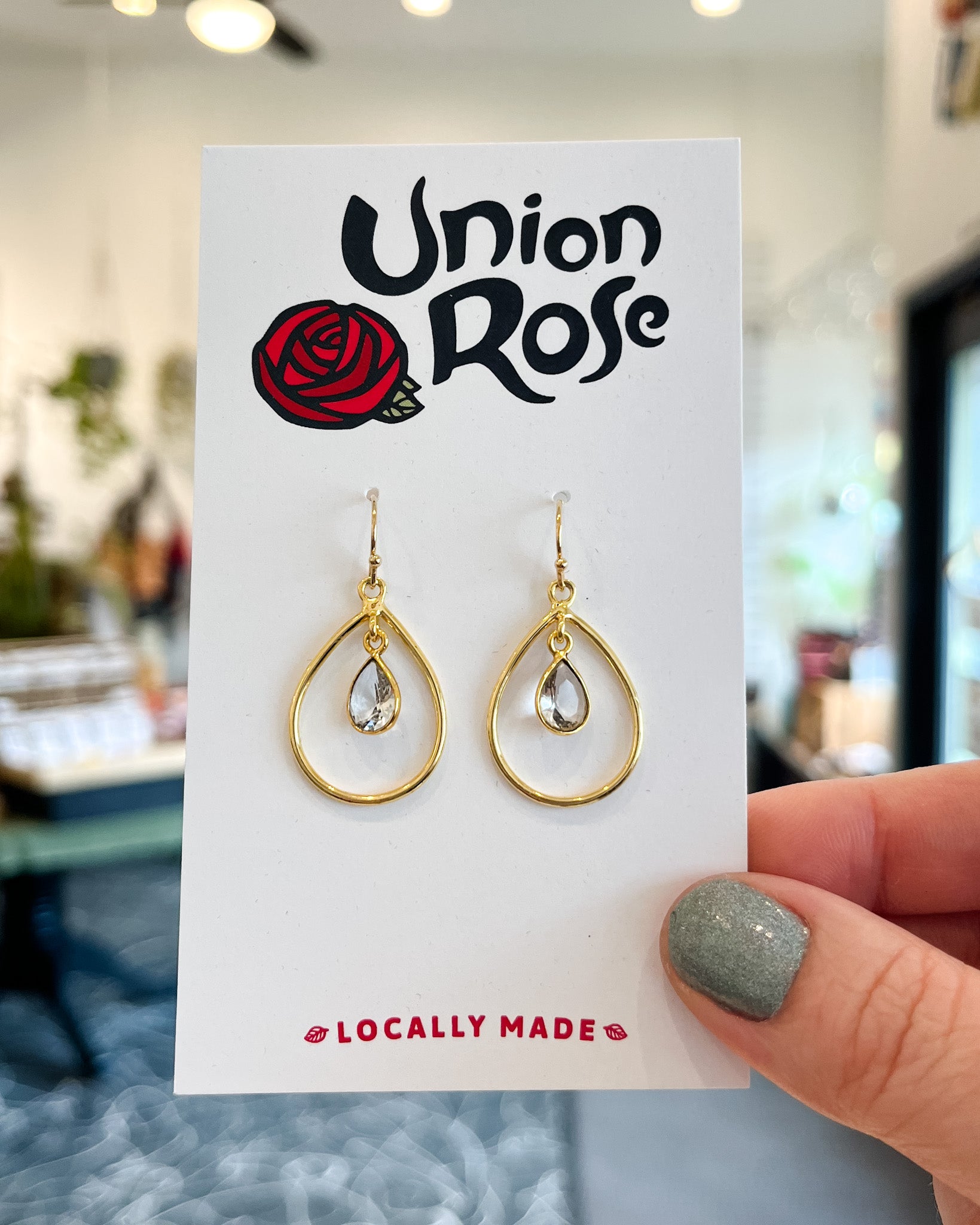 Teardrop Halo Earrings
