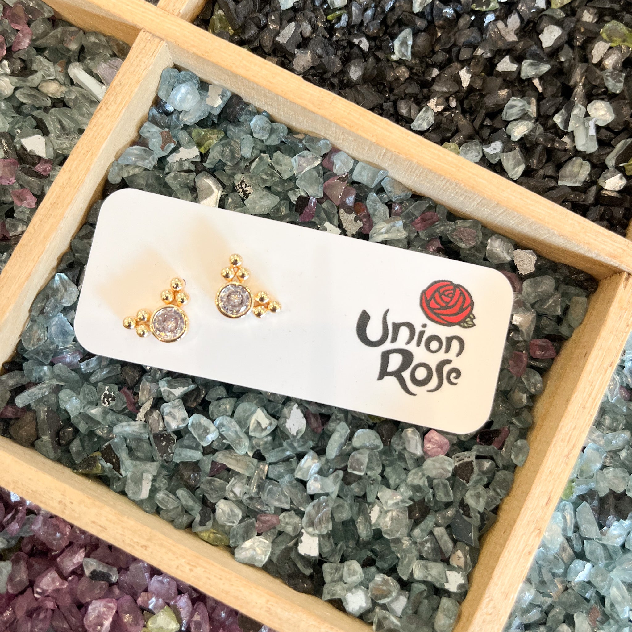 CZ + Bubbles Stud Earrings