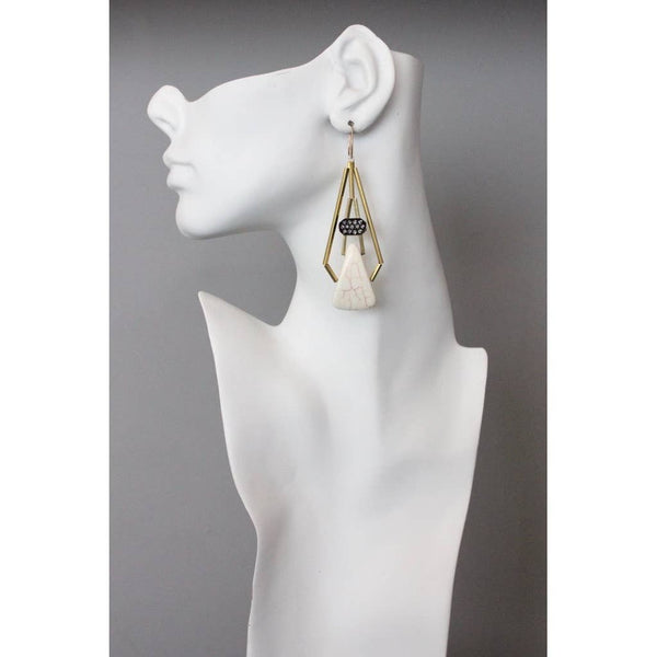 Art Deco Pave and White Stone Earrings