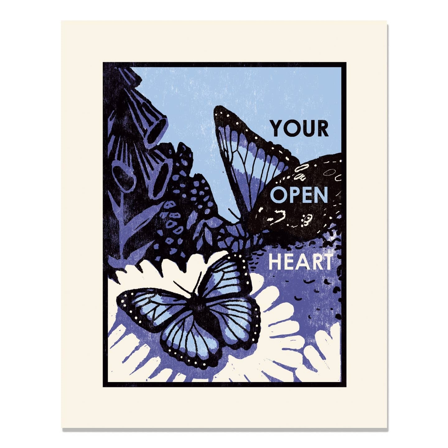Your Open Heart Butterfly Letterpress Print