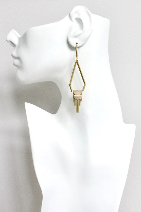 Brass Art Deco Earrings