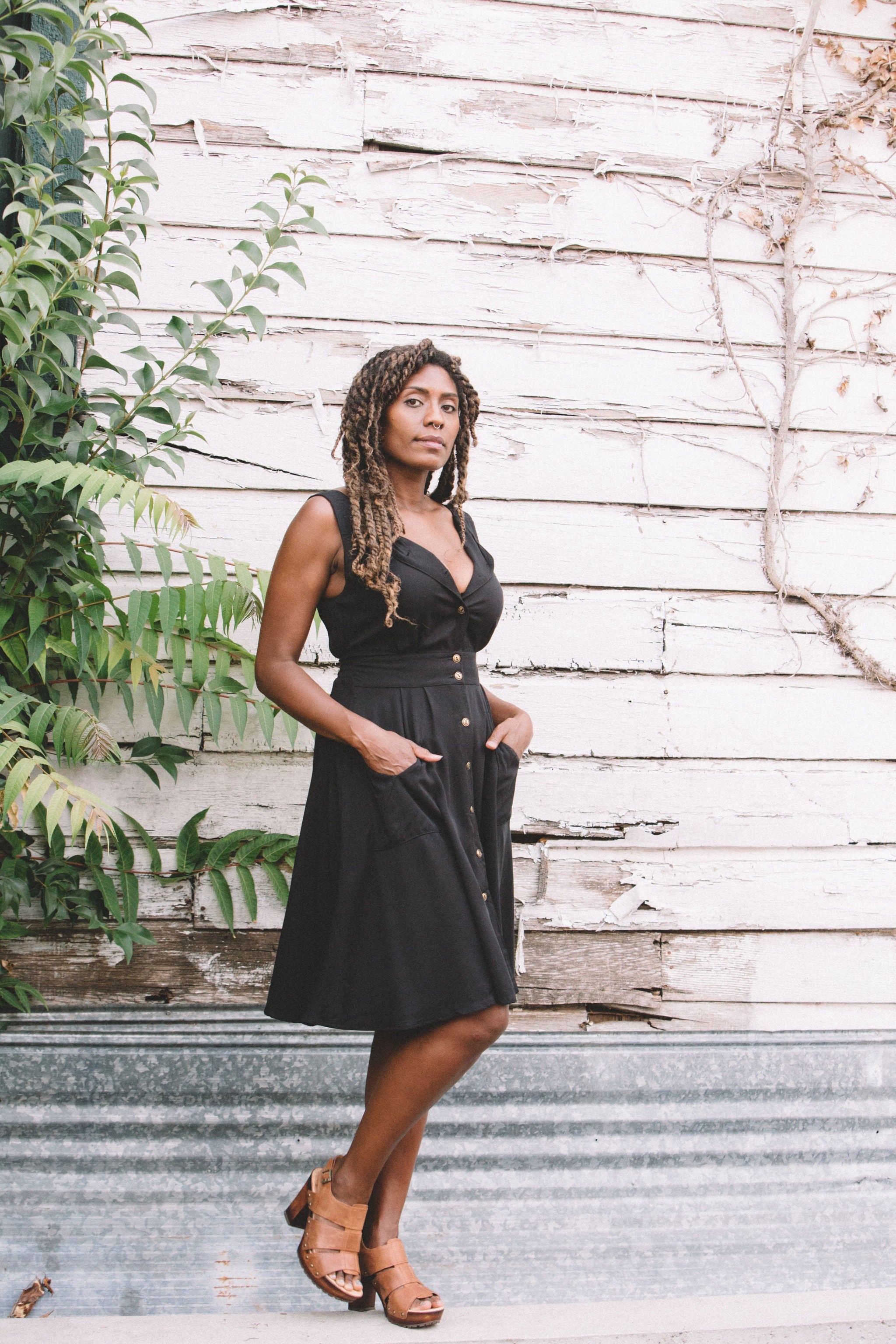 Sheet Dress in Black Challis