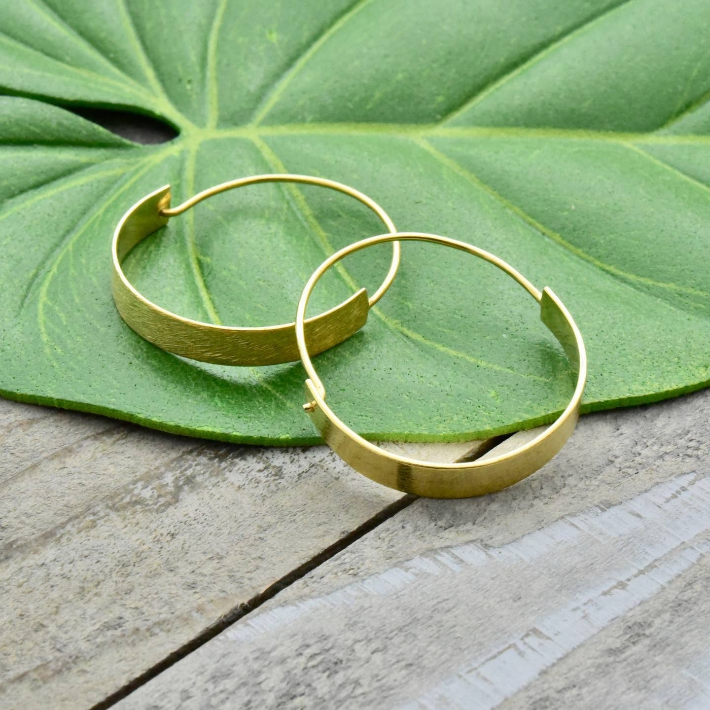 Brushed Hoop Earrings