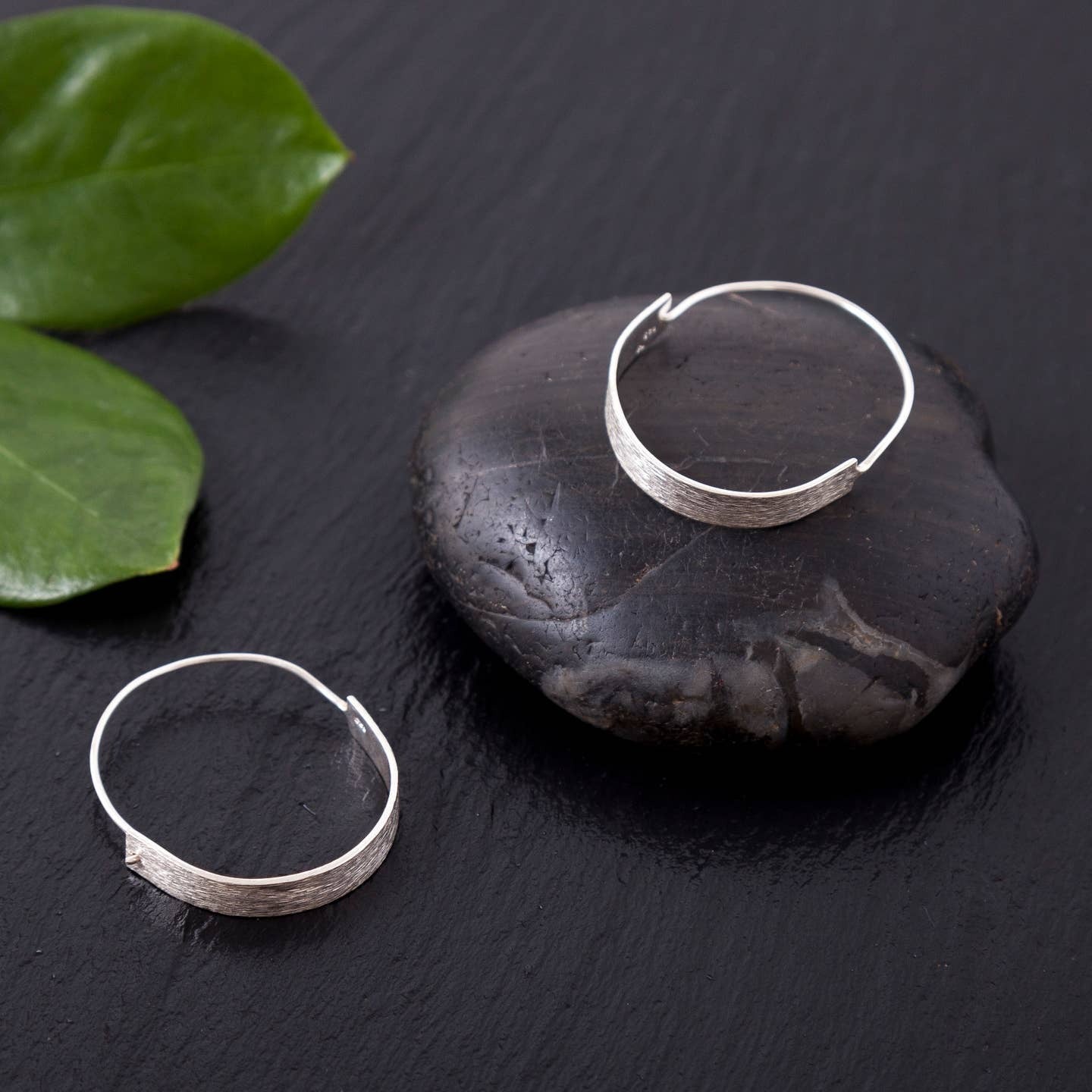 Brushed Hoop Earrings