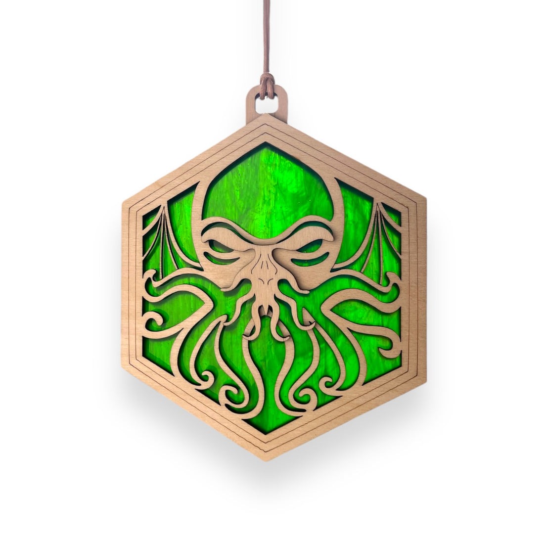 Cthulhu Suncatcher in Textured Emerald