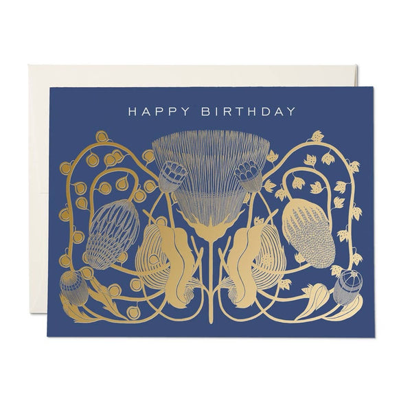 Exotic Flower "Happy Birthday" Card