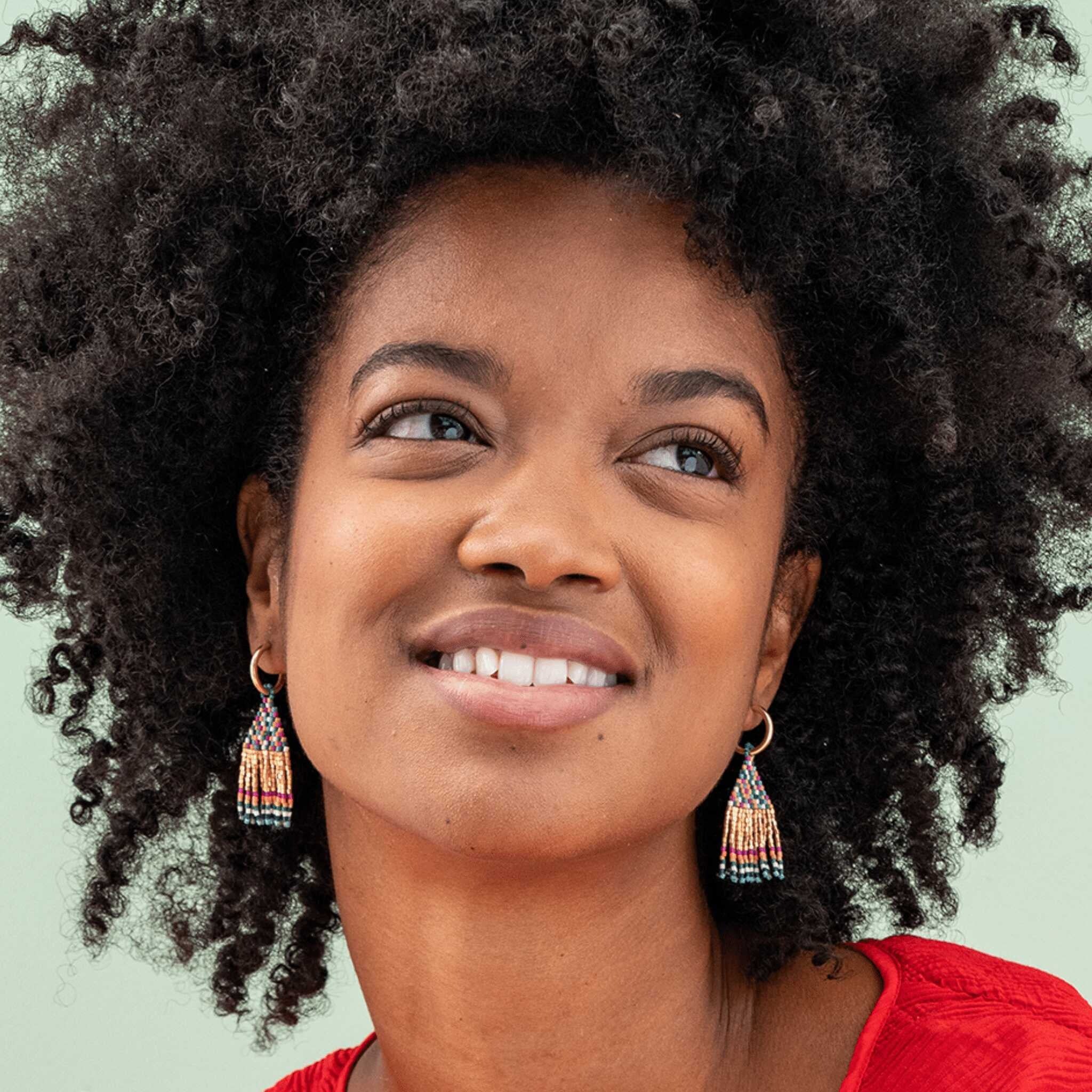Hoop with Mini Fringe Earrings
