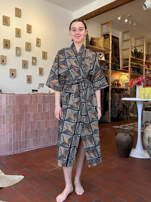 Modern Block Print Robe