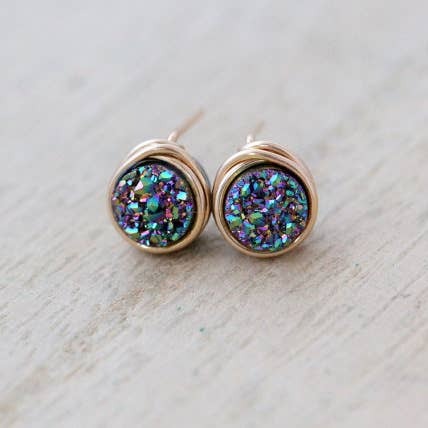 Druzy Stud Earrings - multiple colors