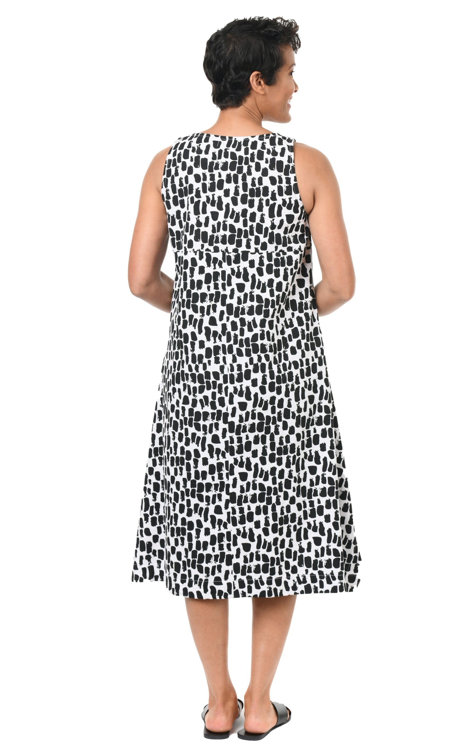 Folly Dress in B+W Cotton
