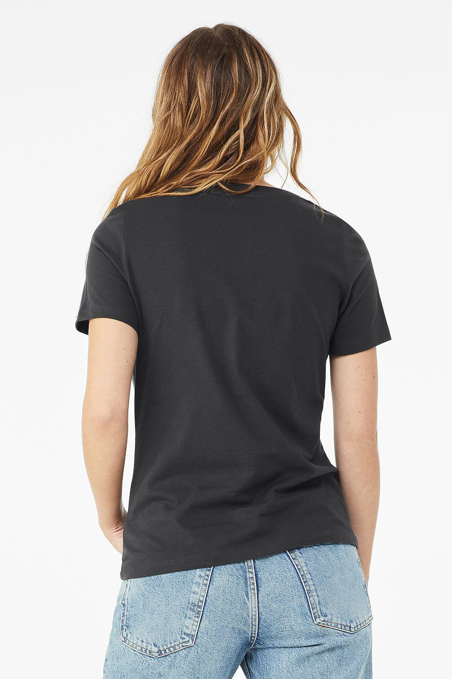V-Neck Corvid Tee in Dark Grey- S Only