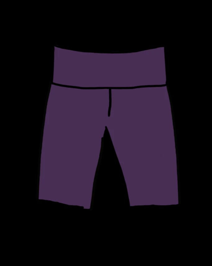 High Rise Bike Shorts in Deep Amethyst