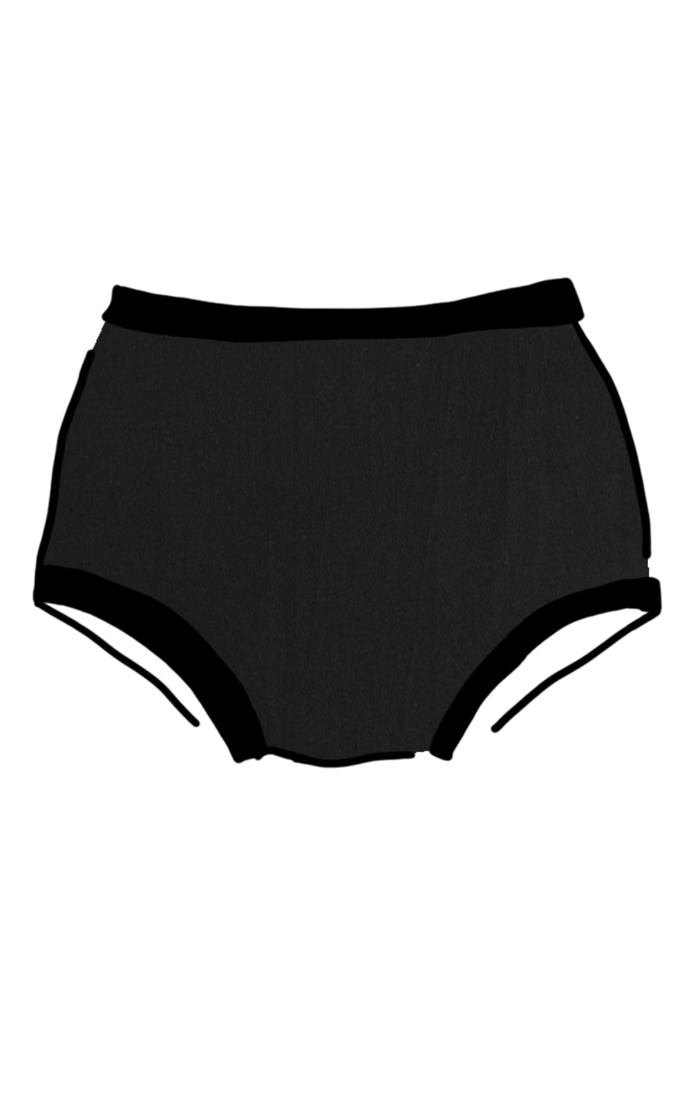 Thunderpants USA original cut women's briefs in solid black cotton