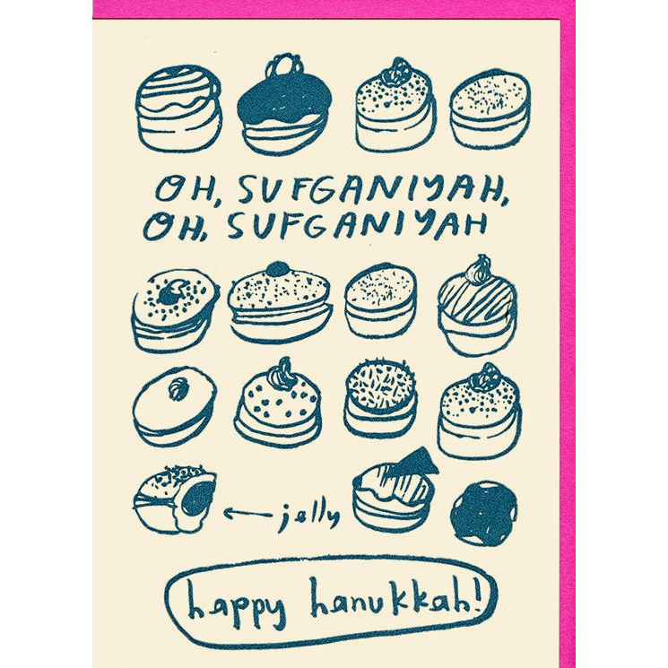 Oh Sufganiyah Happy Hanukkah -Single Card