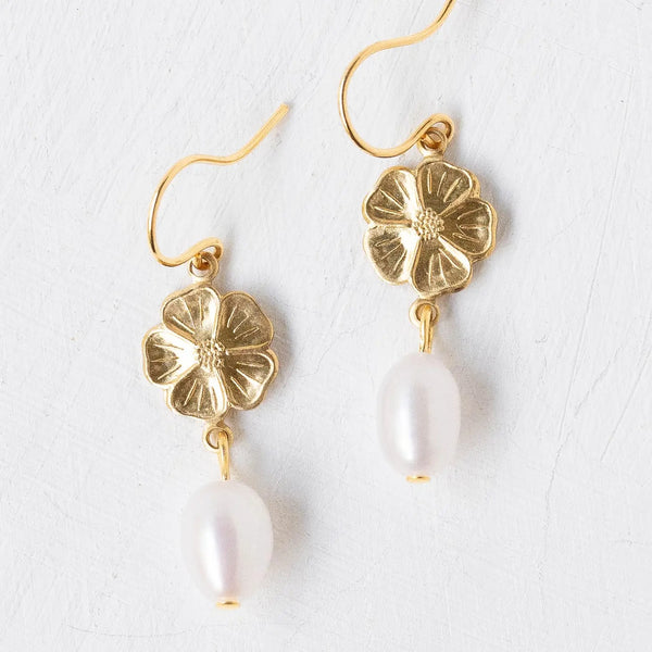 Pearl and Flower Earrings