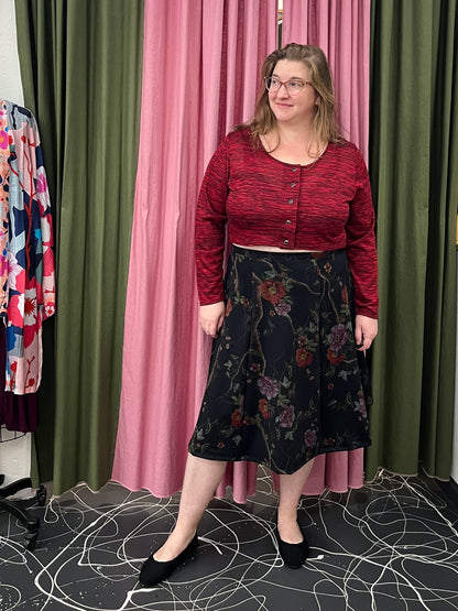 Felicity Skirt in Midnight Floral Ponte