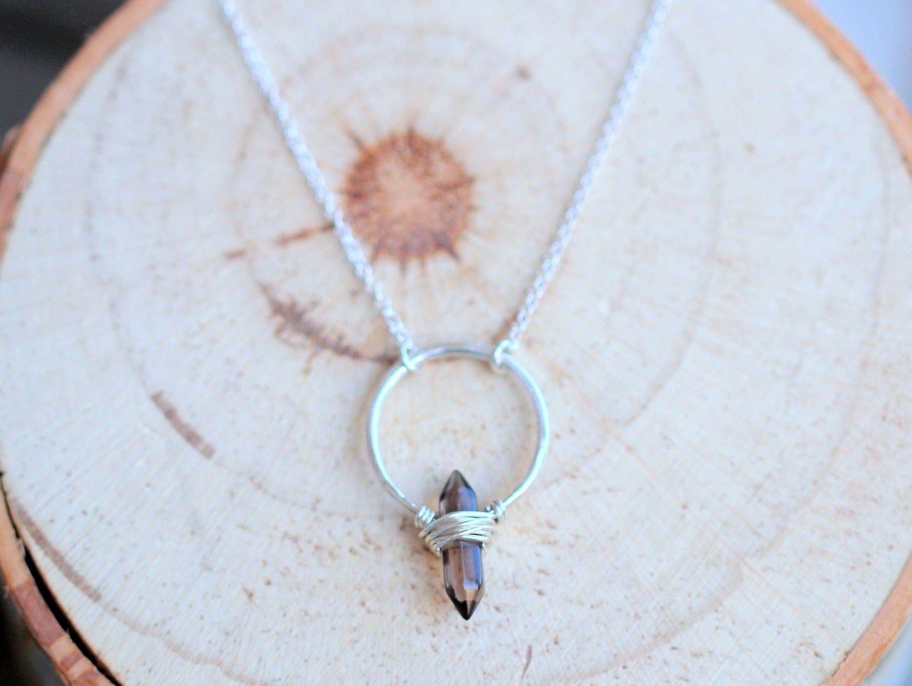 Smoky Quartz Crest Necklace