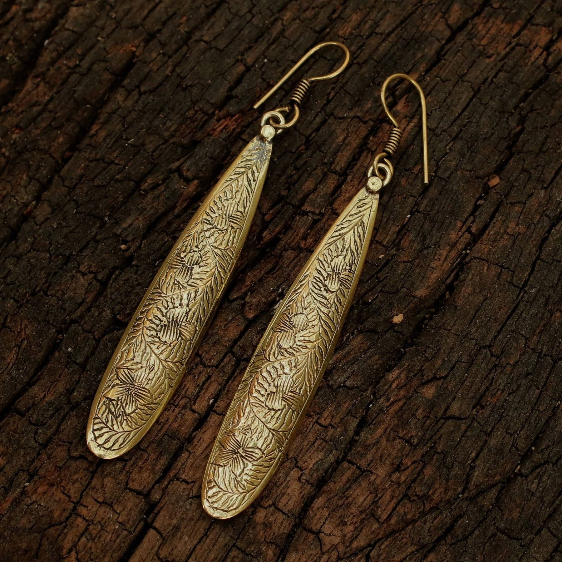 Etched Water Drop Earrings