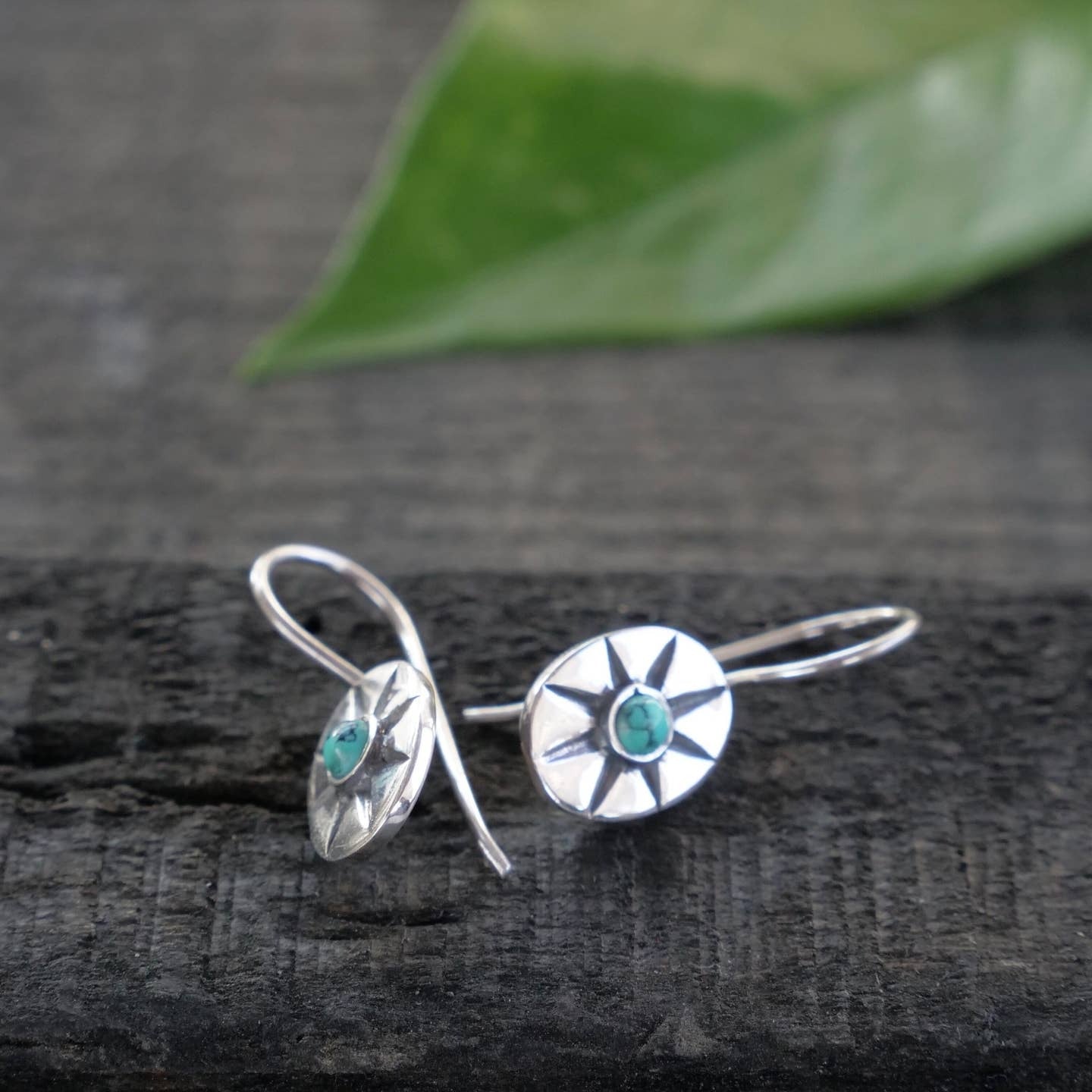 Sterling Silver Compass Rose Earrings