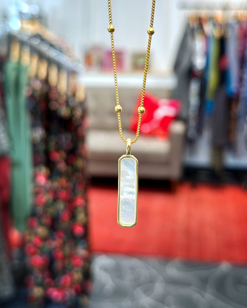 Mother of Pearl Reversible Pendant Necklace