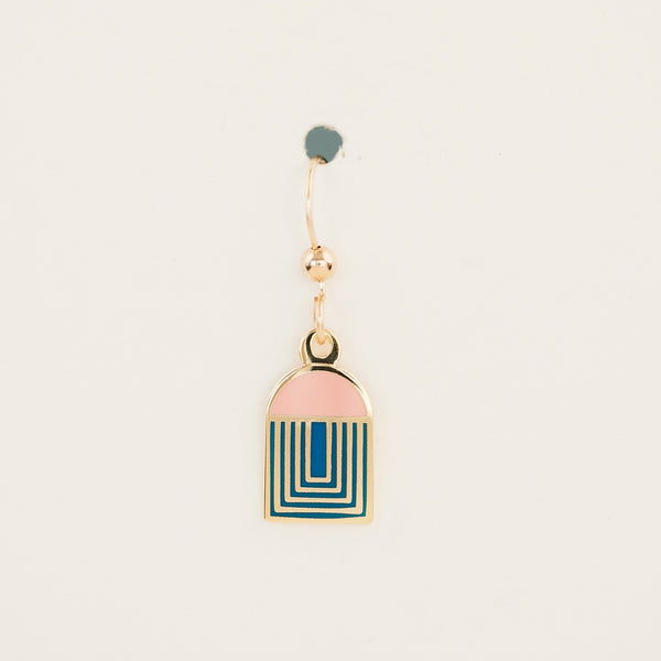 Arch Mini Drop Earrings in Pink and Blue