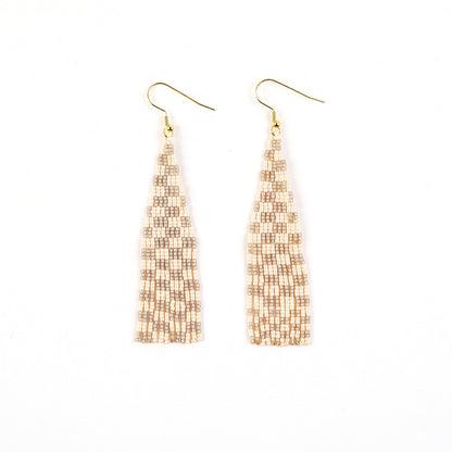 Delica Checkerboard Fringe Earrings