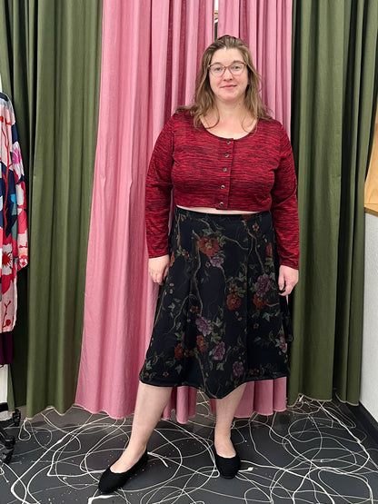 Felicity Skirt in Midnight Floral Ponte