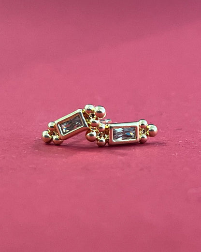 Baguette CZ Studs