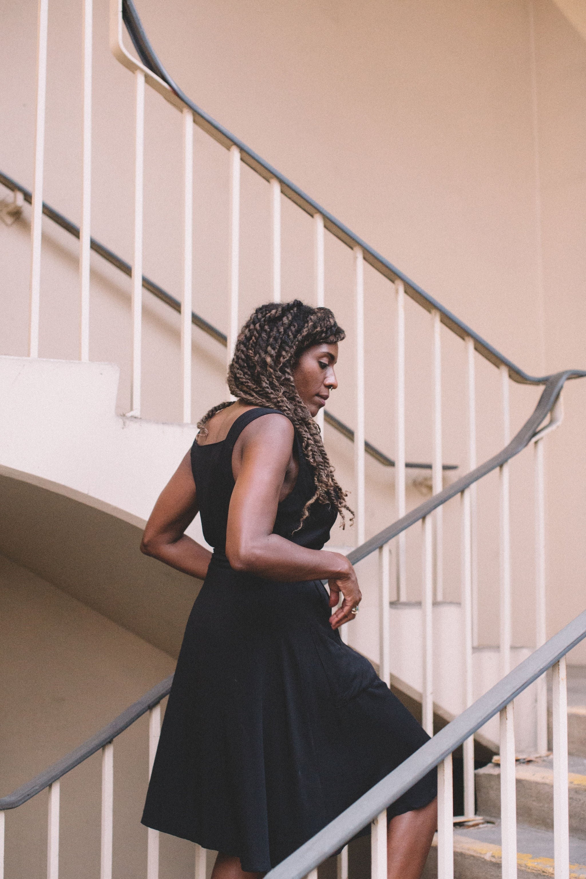 Sheet Dress in Black Challis