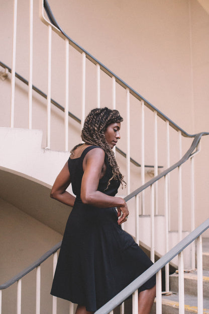 Sheet Dress in Black Challis
