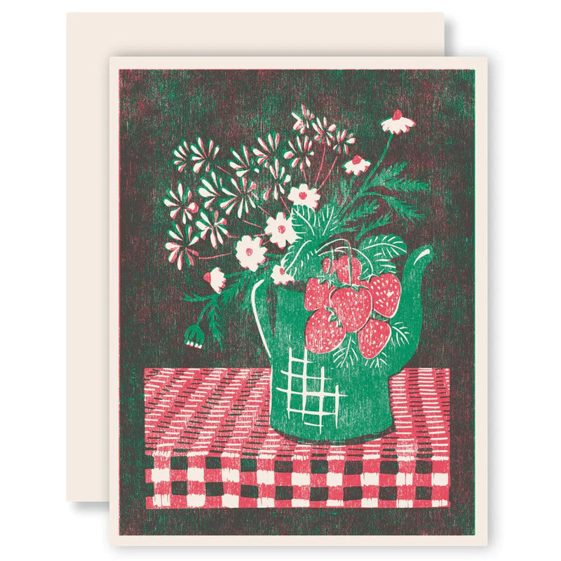 Strawberry Bouquet Letterpress Card