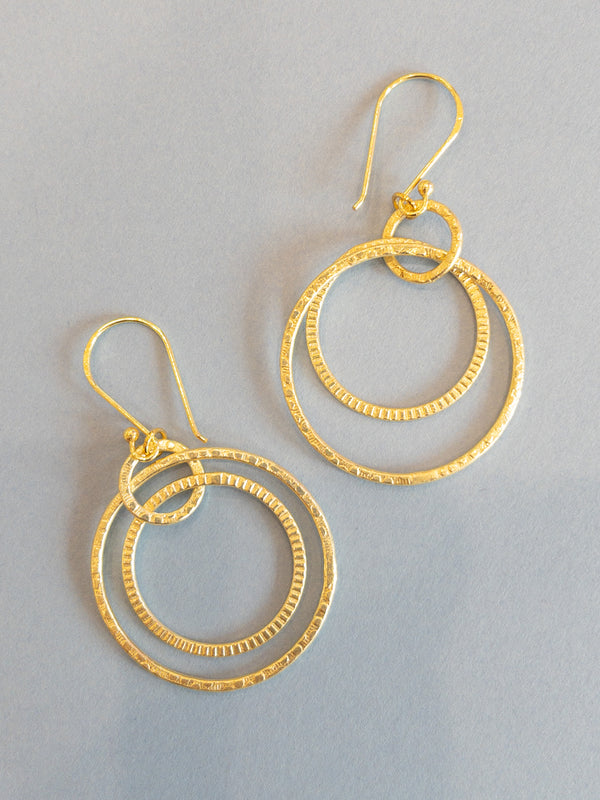 Matte Gold Circles Earrings