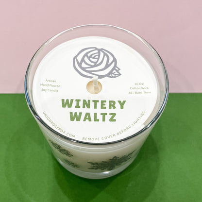 Wintery Waltz 10oz Soy Candle in Rocks Glass