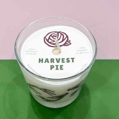 Harvest Pie 10 oz Soy Candle in Rocks Glass