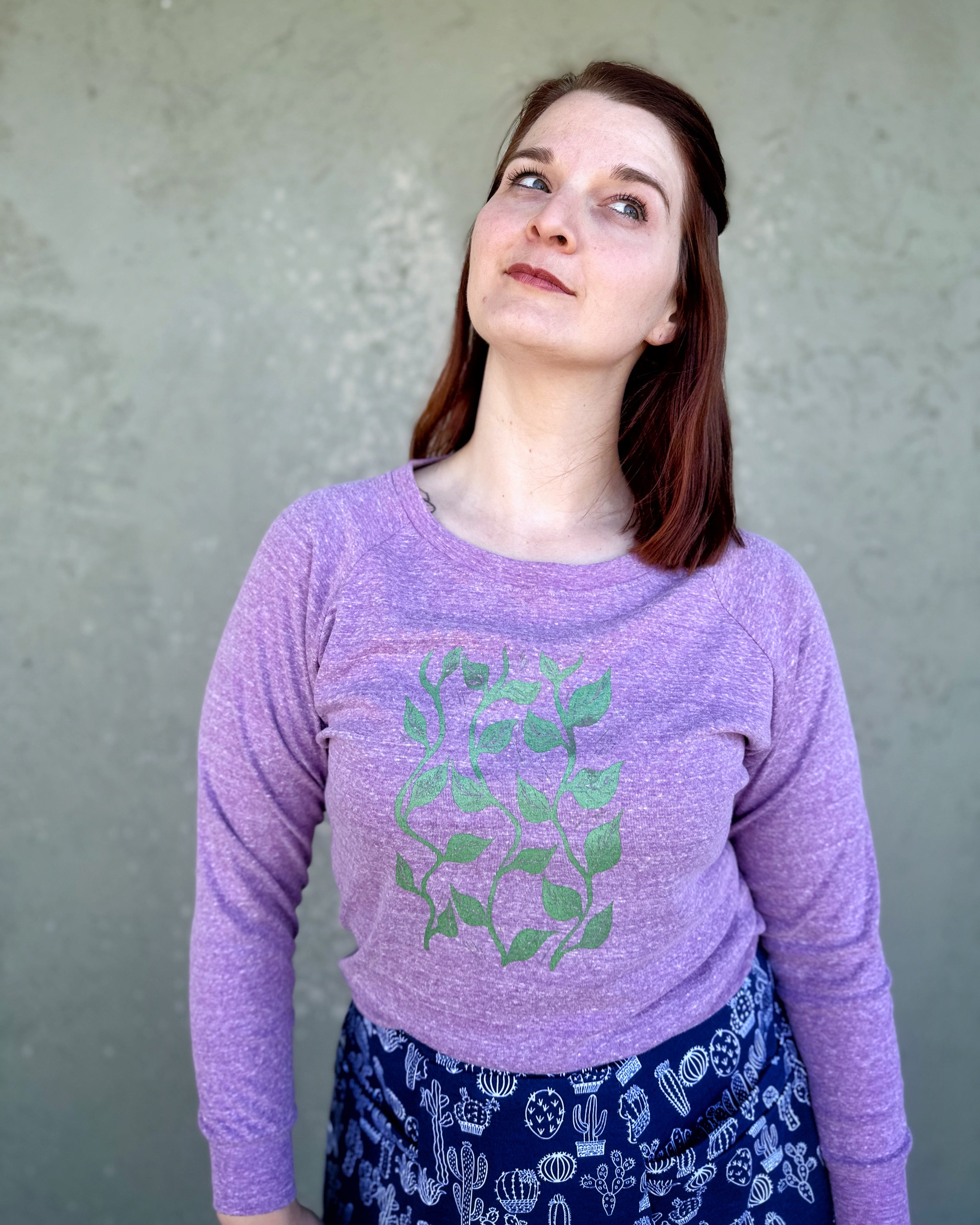 Vines Pullover in Heathered Orchid