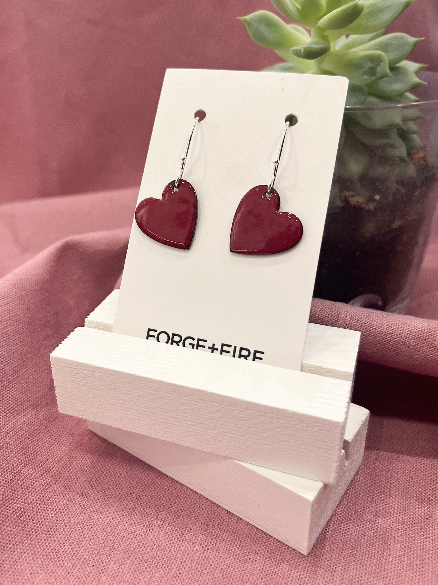 Heart Enamel Earrings