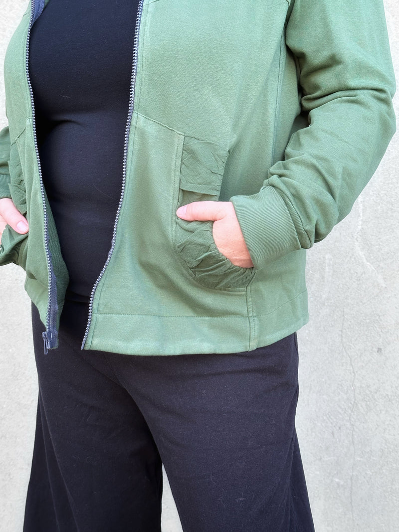 Lux Hooded Jacket in Evergreen