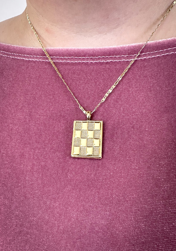 Checkmate Pendant Necklace