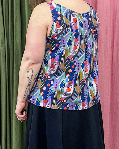 Surya Tank in Wavy Abstract