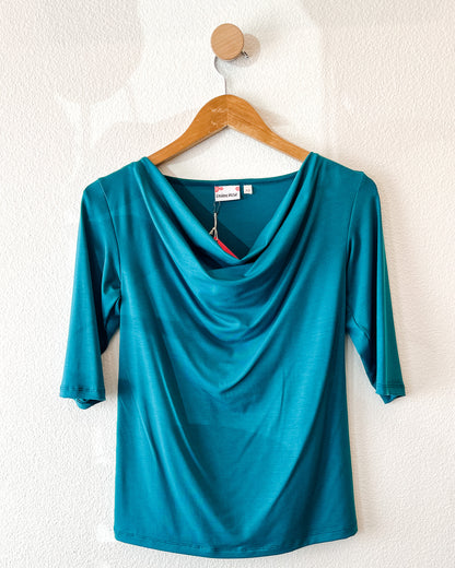 Barbara Blouse in Dark Turquoise Rayon