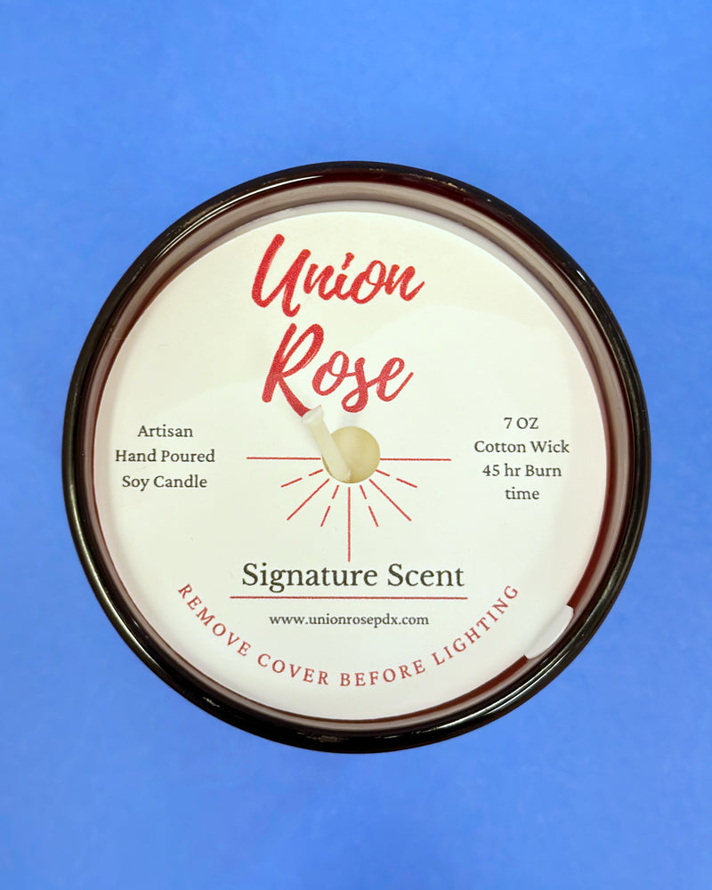 Union Rose Signature Candle in Frosted Red Jar