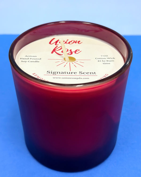 Union Rose Signature Candle in Frosted Red Jar
