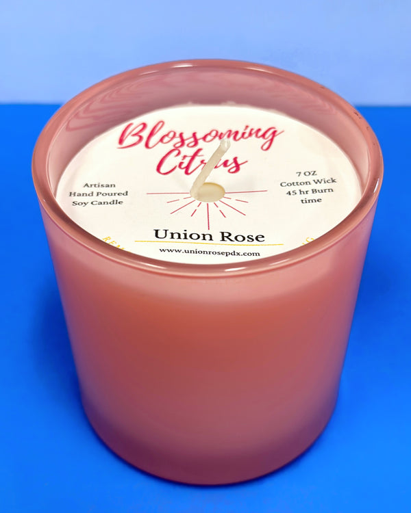 Blossoming Citrus Soy Candle in Ballerina Pink Jar