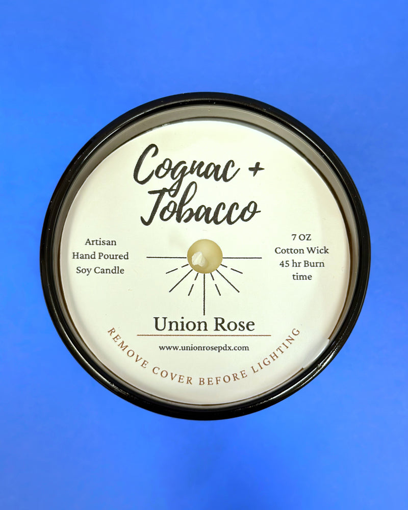 Cognac + Tobacco Soy Candle in Umber Brown Jar