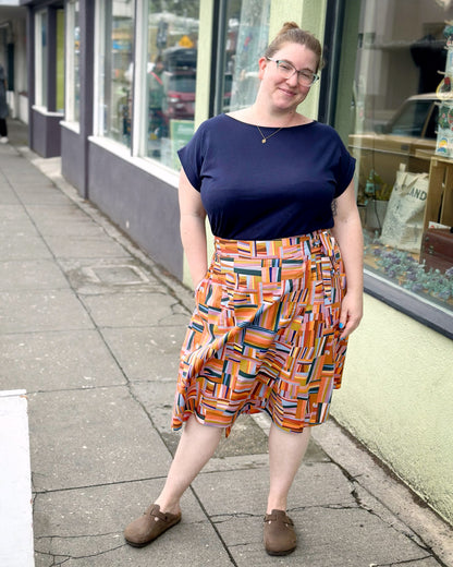 Missy Wrap Skirt in Abstract Apricot