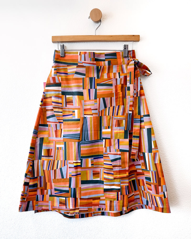 Missy Wrap Skirt in Abstract Apricot